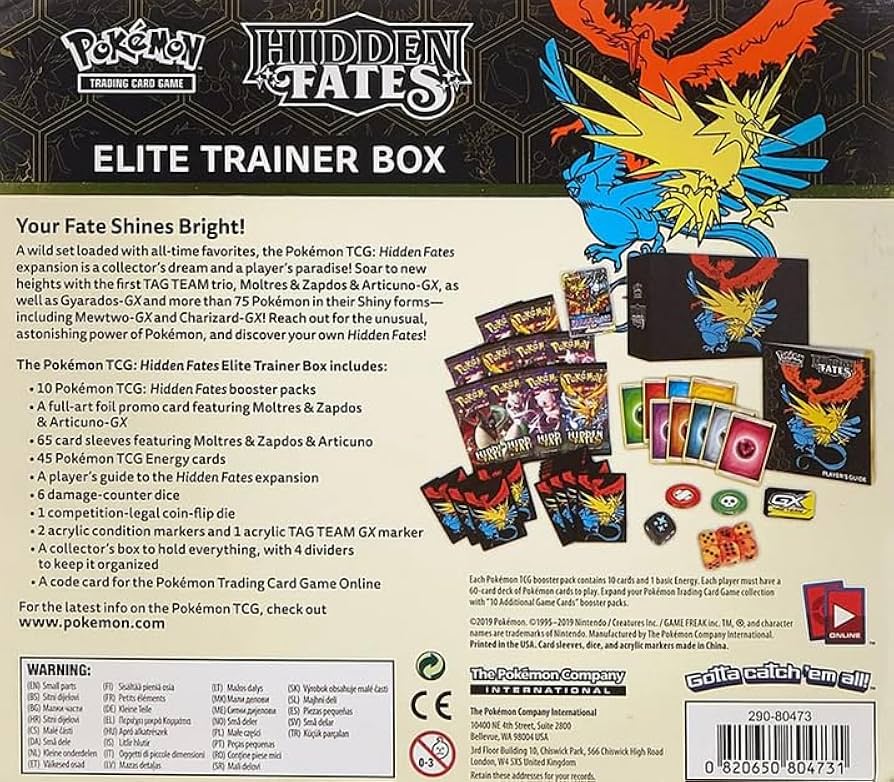 Pokemon TCG: Hidden Fates Elite Trainer Box : Amazon.ca