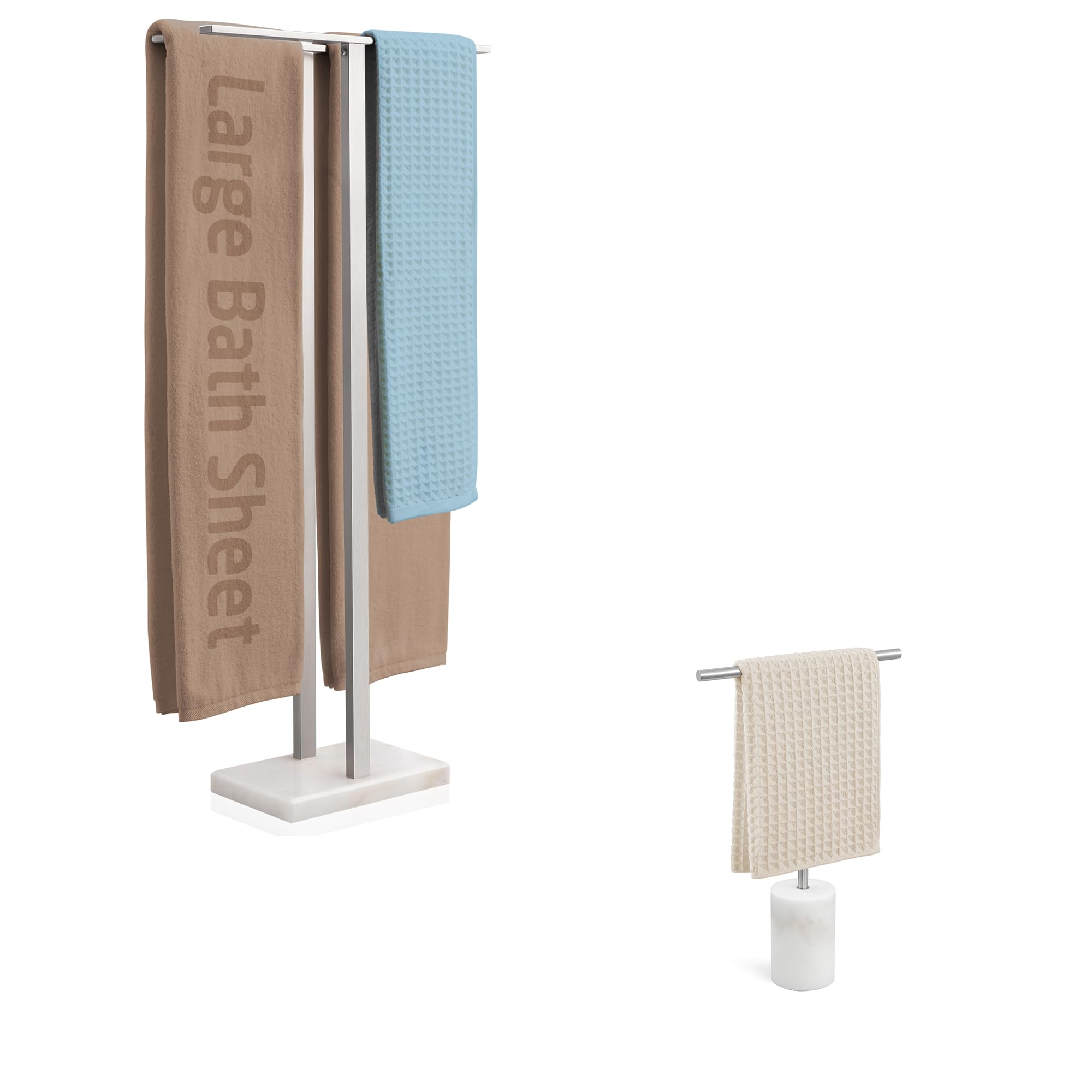 KES Extra High Thick Double Bath Towel Holder & Countertop Hand Towel Rack for Bathroom, BTH232-2+BTH234S40-2