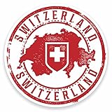 2 x 10 cm Suisse Sticker en vinyle pour bagages de voyage pour ordinateur portable étiquette LABEL # 9546   10cm Wide x 10cm High