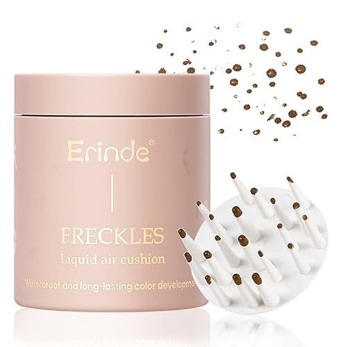 Erinde Bolígrafo líquido mejorado para pecas, cojín de aire con sello de pecas falsas, de larga duración, impermeable, de secado rápido, marcador de