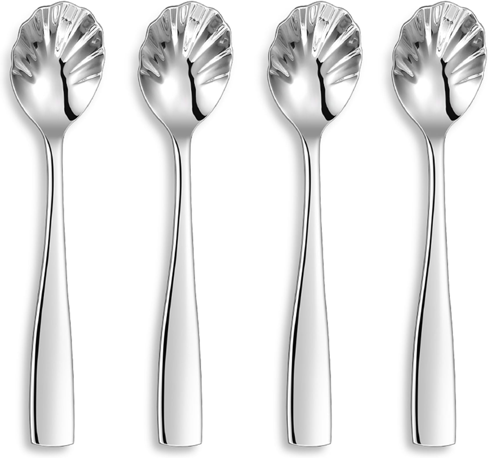 KEAWELL Premium Louis Tea Spoons Set of 4, 18/10 Stainless Steel, 6.1" Fine Spoon Set with Squared Edge, Coffee Espresso Demitasse Vintage Sugar Spoon, Dishwasher Safe (Plain)ClimatePartner certified