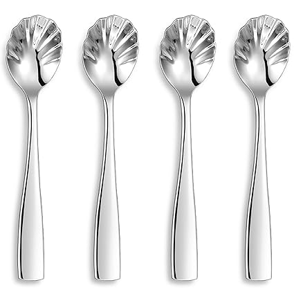 KEAWELL Premium Louis Tea Spoons Set of 4, 18/10 Stainless Steel, 6.1
