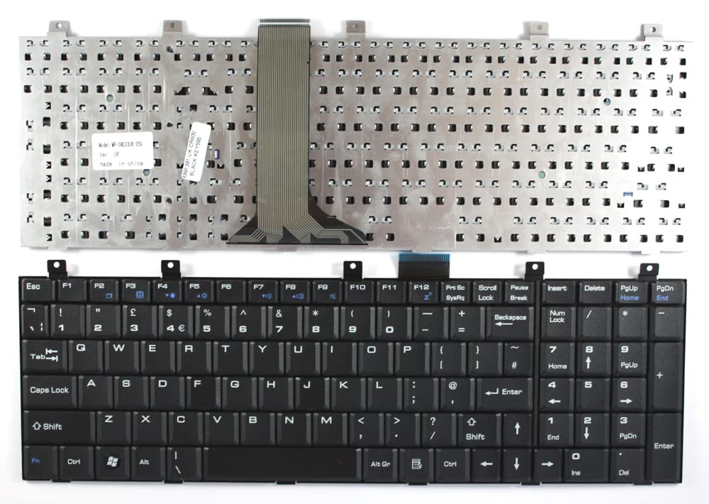 Clavier PC MSI S1N-3EUK111-C54 Power4Laptops noir pour le télétravail - 2