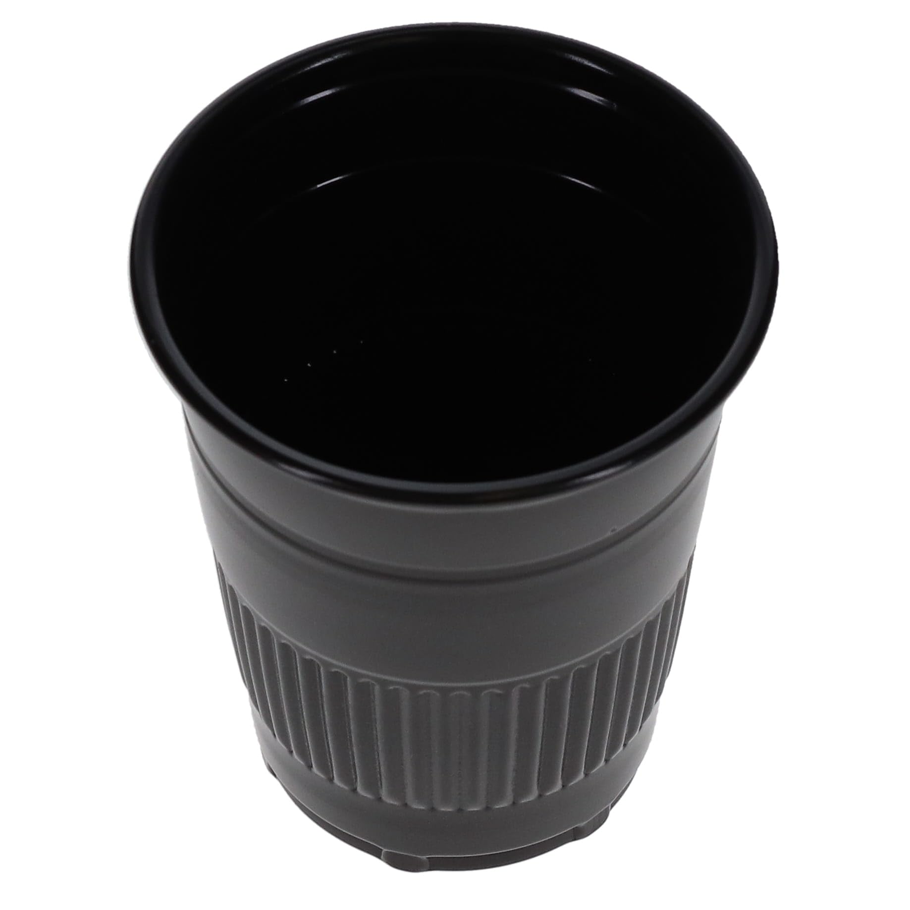 HSB 109260, Disposable Drinking Cups, 5oz, Thick-Walled & High-Gloss Finish, Easy-Grip Embossed, Double-Rolled Lip for Comfort, Black, 1000/Pk