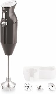 BOSS Stainless Steel B132 Portable Hand Blender 225W - Watt | Variable Speed Control | 3 Years Warranty | Easy To Clean And Store | Isi-Marked, Black