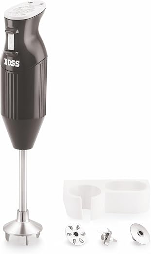 BOSS Stainless Steel B132 Portable Hand Blender 225W - Watt | Variable Speed Control | 3 Years Warranty | Easy To Clean An...
