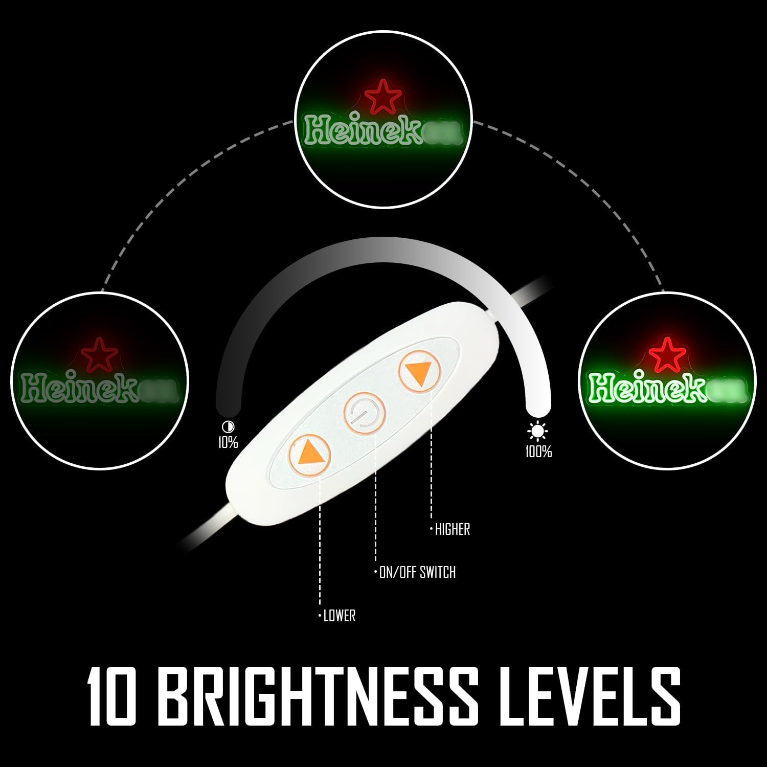 Beer Neon Signs Dimmable Bar Neon Light Up Beer Sign for Home Bar Neon Beer Signs for Wall Decor Man Cave Shop Beer Club Pub Bistro - Image 4