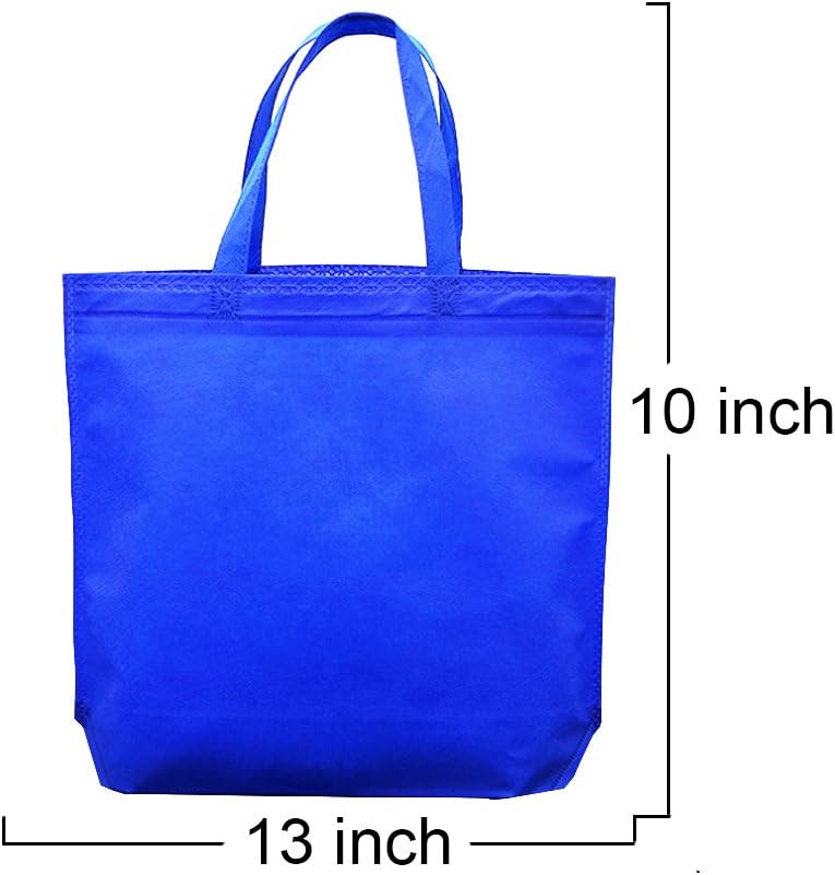 Newbested 32 PCS 13"×10" Assorted Colors Party Gift Tote Bags,Polyester Non-Woven Material,Assorted Colorful Blank Canvas Bags,Rainbow Colors With Handles For Birthday Favors, Snacks, Delivery Bag, ra