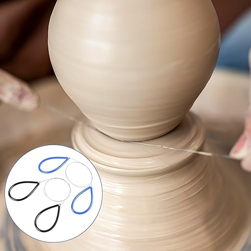 Miniatura 5 de 2 piezas de cortador de arcilla de alambre de acero, cortadores de arcilla de alambre de rueda de corte de alambre, herramientas de cerámica de