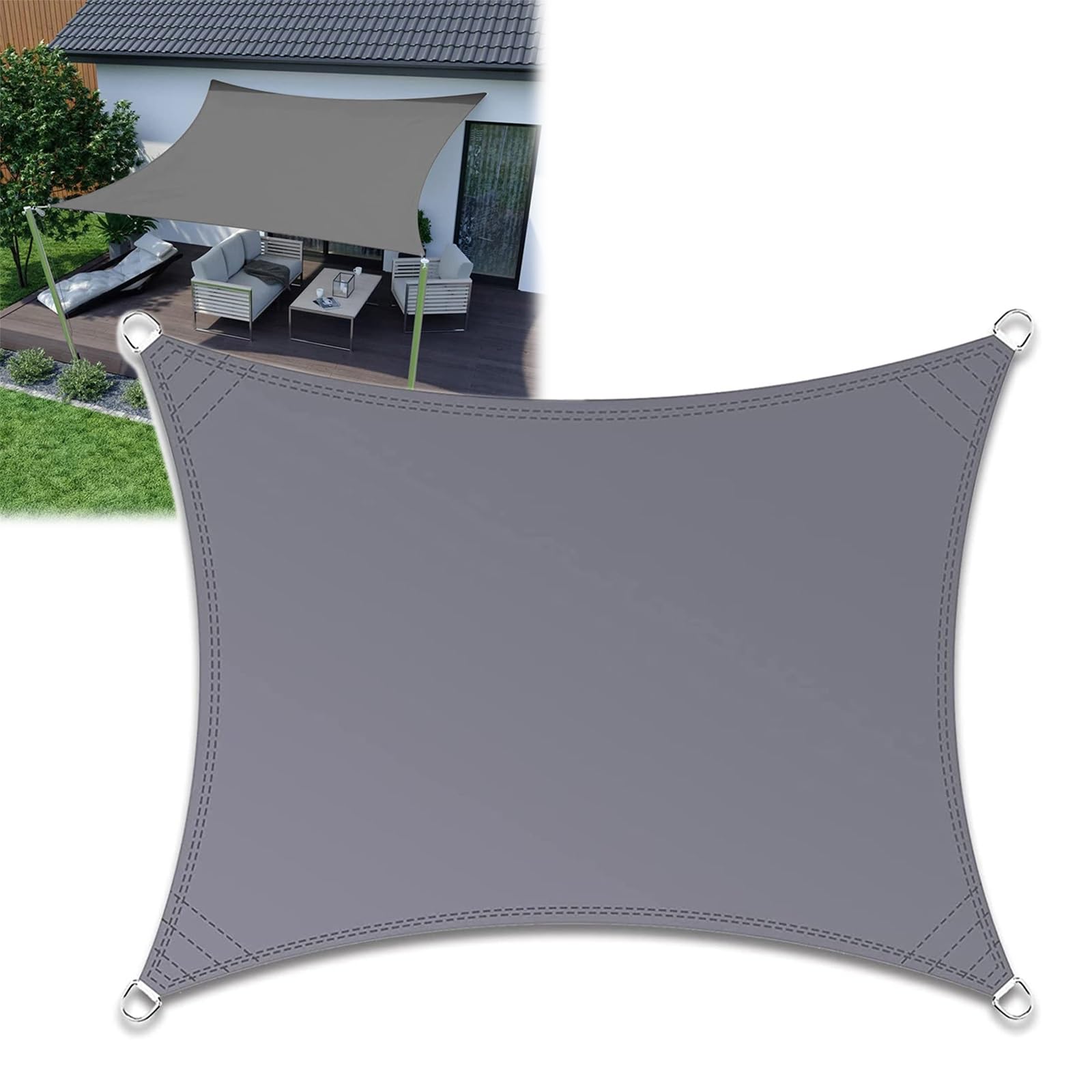 Voile d'ombrage étanche V3VOGUE anti-UV 98% en 7 couleurs pour jardin