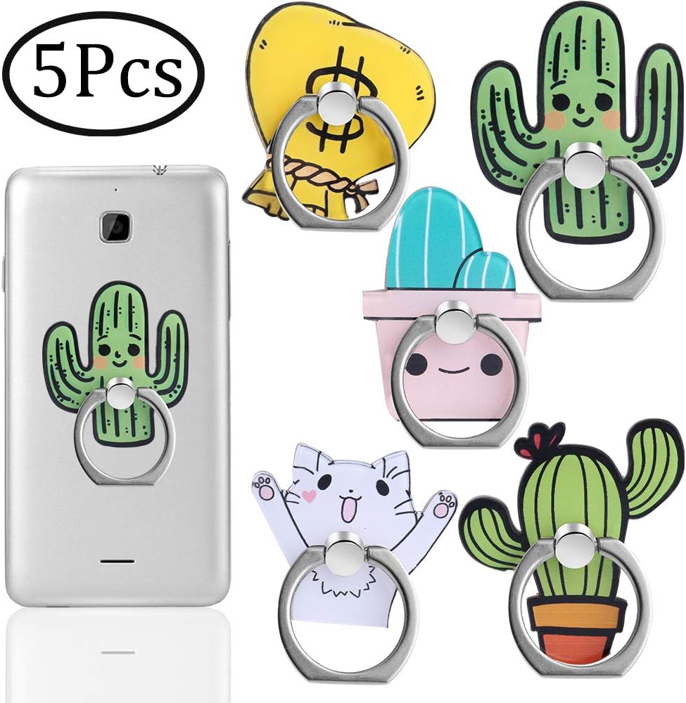 Outee 5 Pcs Cell Phone Ring Holder Cute Cartoon Finger Ring