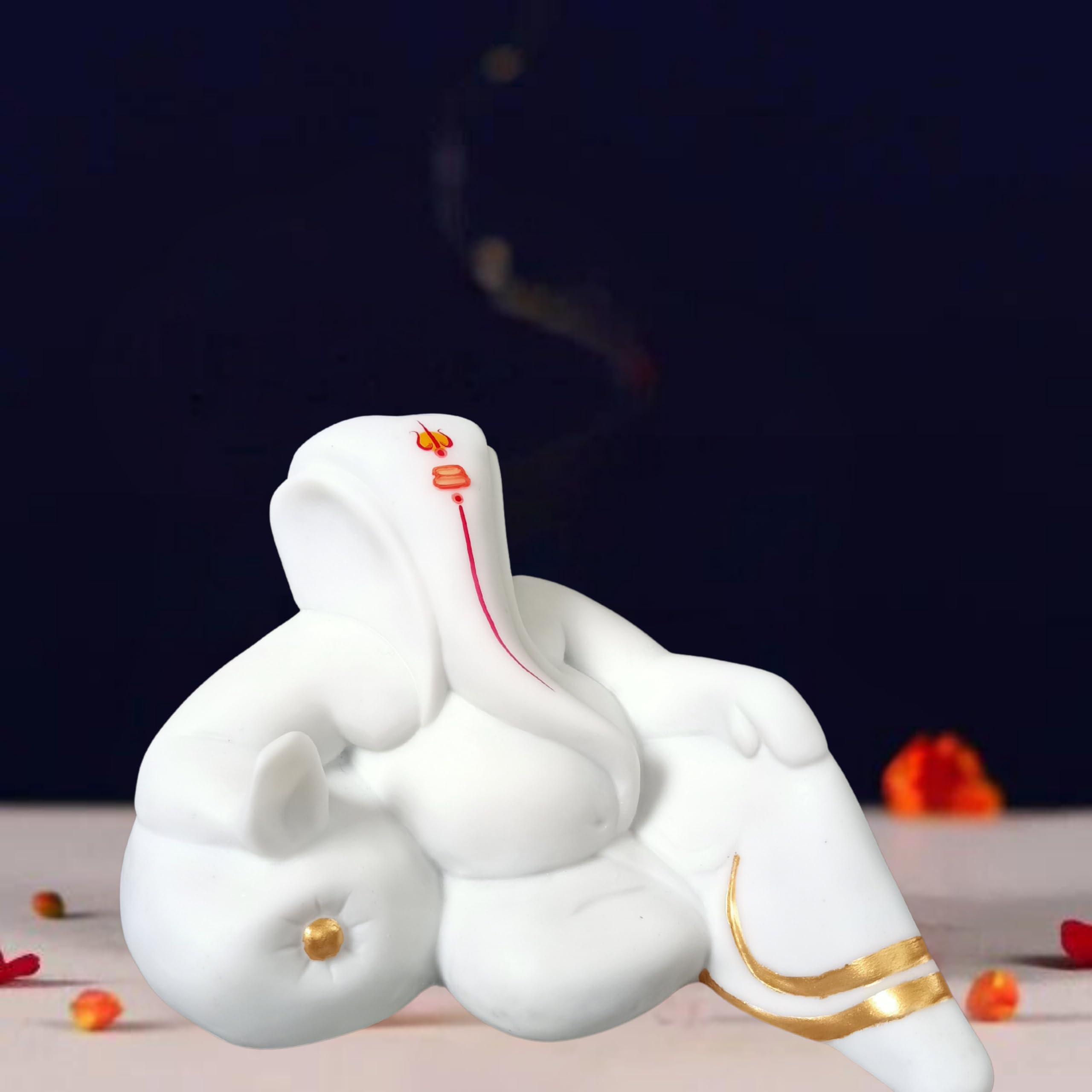 NIRAJ ART Lord Ganesh Idol | Ganesha Murti | Ganpati Marble Statue Ganesh ji Showpiece for Home Decor Beautiful Lord Ganesha Idol Figurine Showpiece Sculpture Hindu 9-Inch