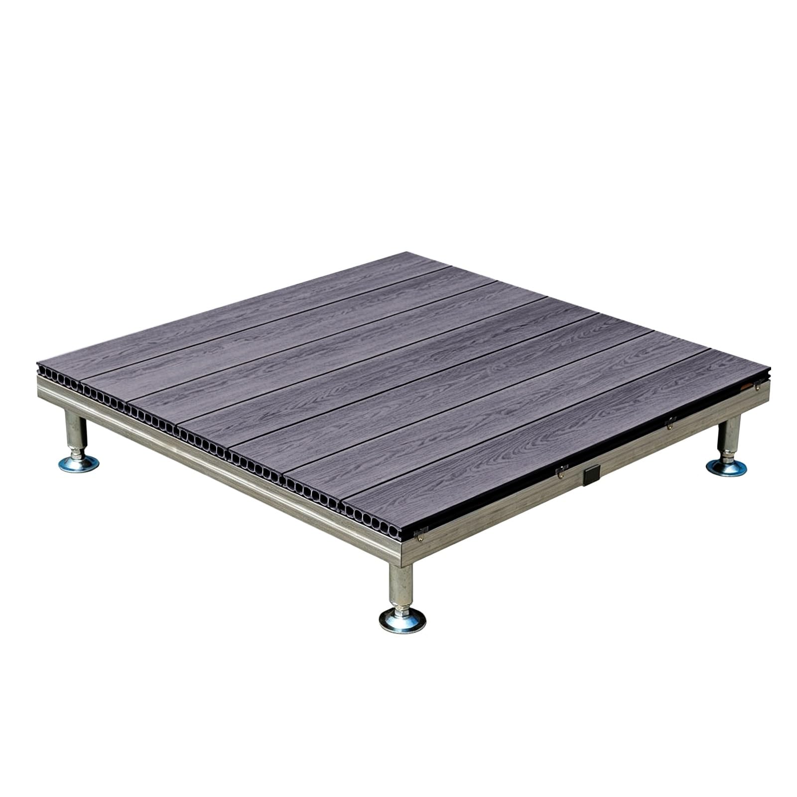Piattaforma Galleggiante Pavimento Composito Impermeabile Antiscivolo | 84cm/100cm Piastrelle For Ponte Modulari Ad Incastro Regolabile In Altezza, Durevole E Indeformabile(Grayish purple,84cm)