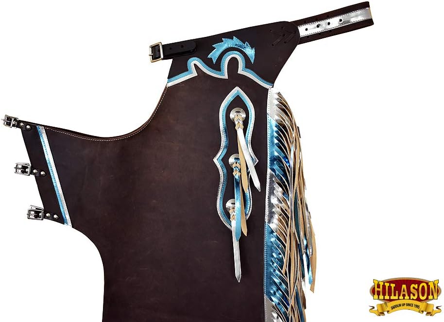 HILASON Bull Riding Pro Rodeo Chaps Brown Smooth Leather Bronc Show Adult | Bull Riding Chaps | Western Chaps Leather | Rodeo Chaps Bull Riding | Western Chaps | Rodeo Bull : Automotive
