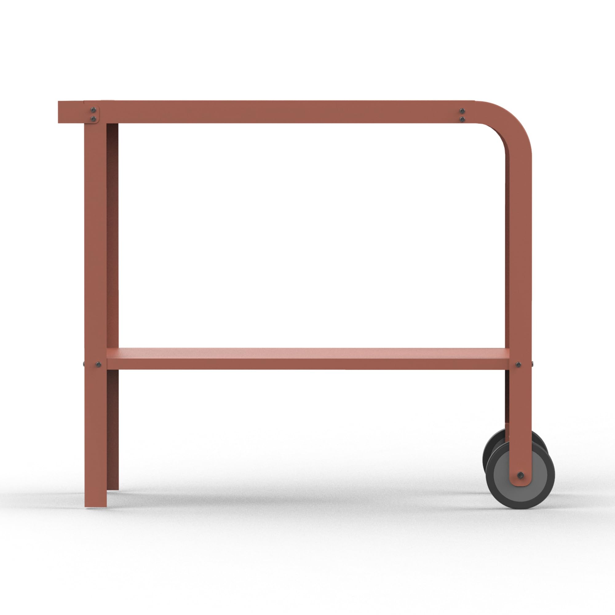 ZiiPa - Desserte Extérieure Vallone Terracotta - Table d'Appoint pour Four à Pizza & Barbecue - Compatible Fours Piana à Pellets & Gaz - Acier Thermolaqué - Rangement Intégré - 4 Coloris