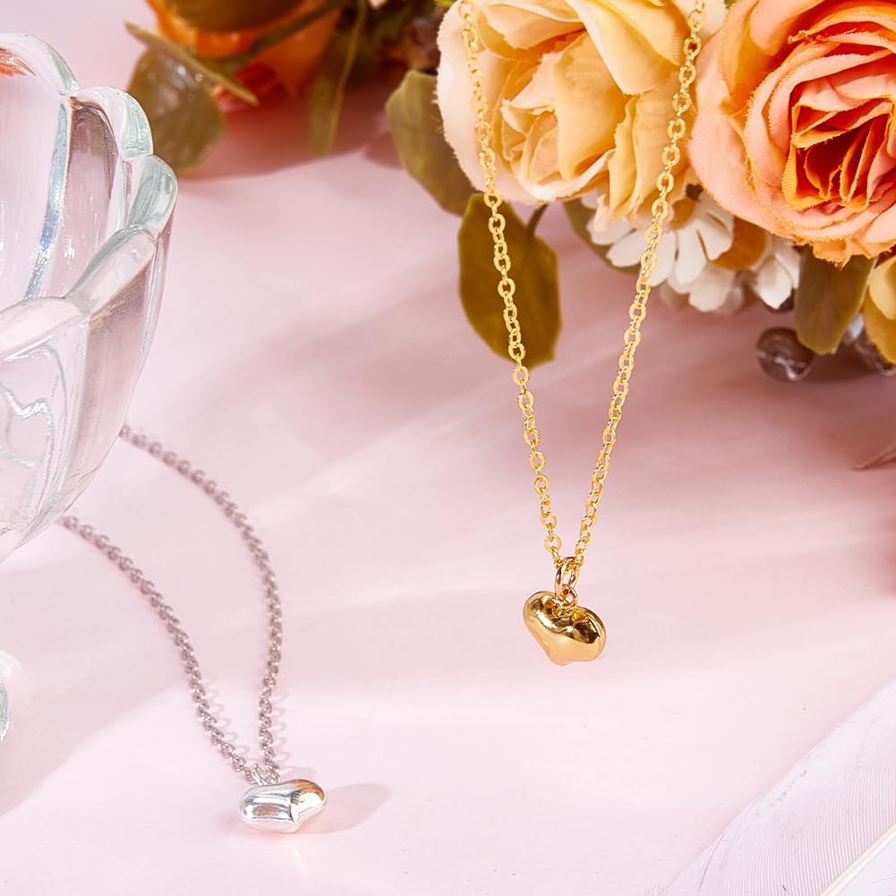 Beebeecraft 1 Box 2Pcs Puffed Heart Charms 925 Sterling Silver 3D Love Heart Pendants Charms 2 Colors for Necklaces Bracelets Jewelry Making (10x10mm) - Image 4