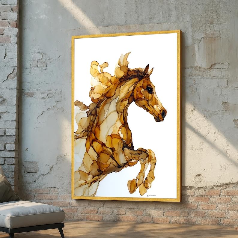 Peinture à l'encre de cheval pour sublimer un salon contemporain