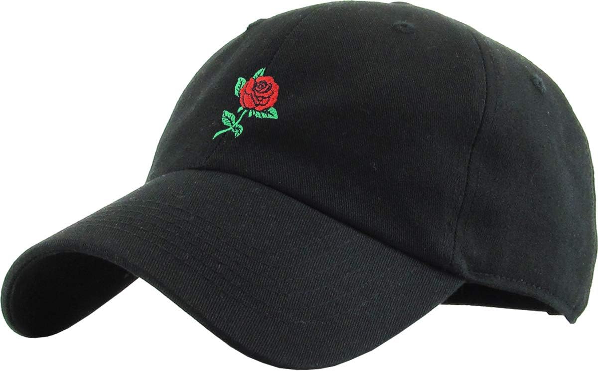 Rose Flowers Love Good Vibes Men Women Dad Hat Baseball Cap Adjustable Unisex