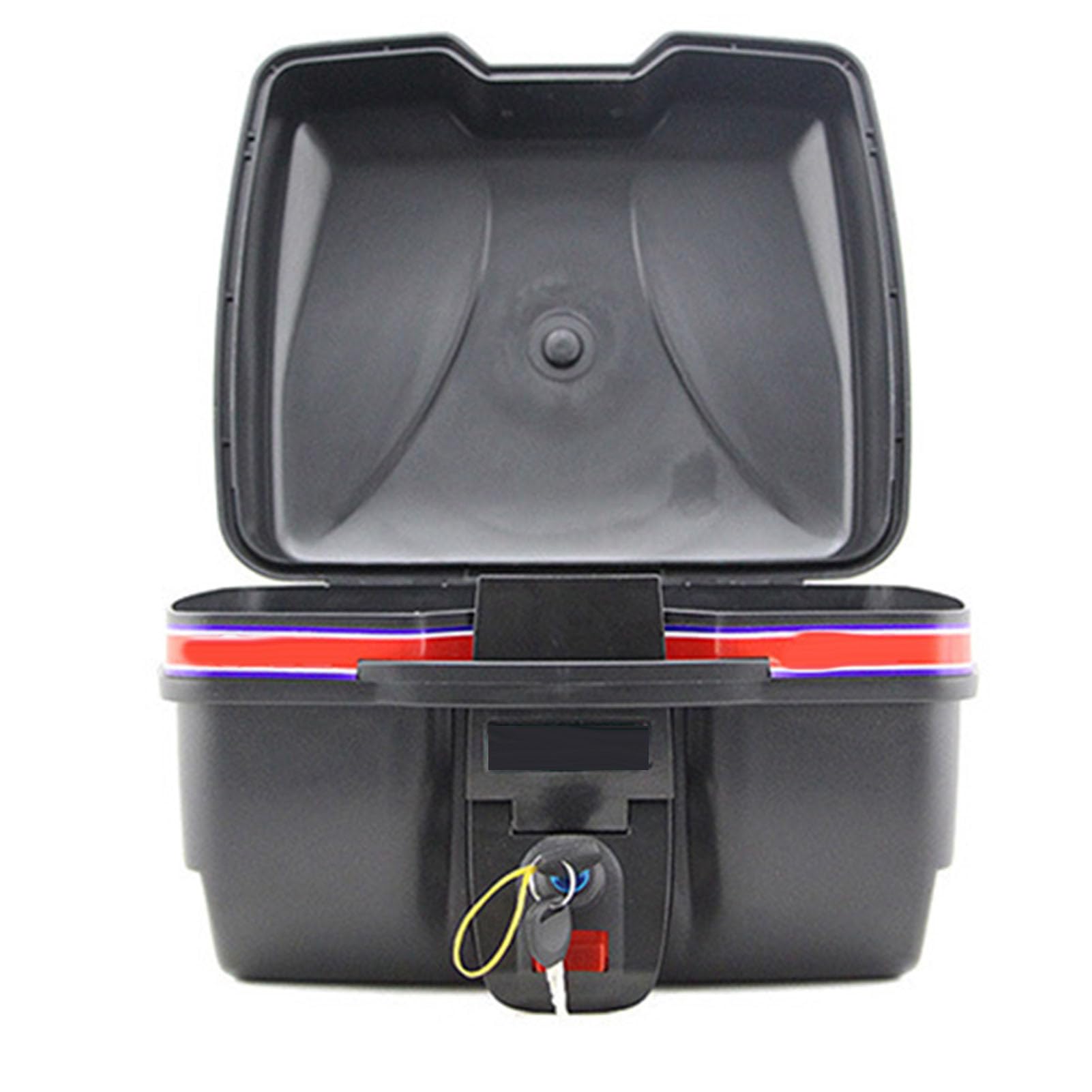 Motorrad Heckkoffer, 35x24,5x27cm Schwarz Wasserdichter Motorrad Heckkoffer Aufbewahrungsträger für Elektrofahrzeug Roller