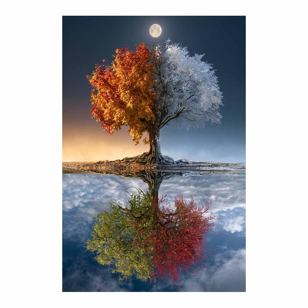 HOQIU Wall Pictures Starry Golden Tree tree poster, landscape wall art, for Living Room Bedroom Bathroom.(Multicolor)-60x80cm Unframed