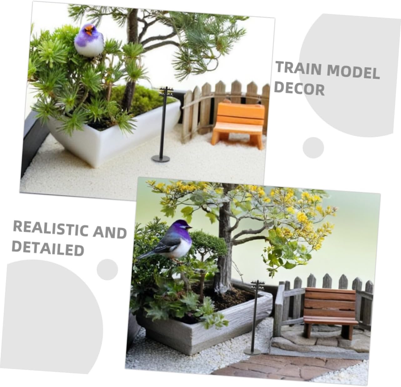 3pcs Miniature Poles Model for Train Scenery Realistic Scale Building Accessories for Landscape and Sand Table Decor Authentic Miniature Poles