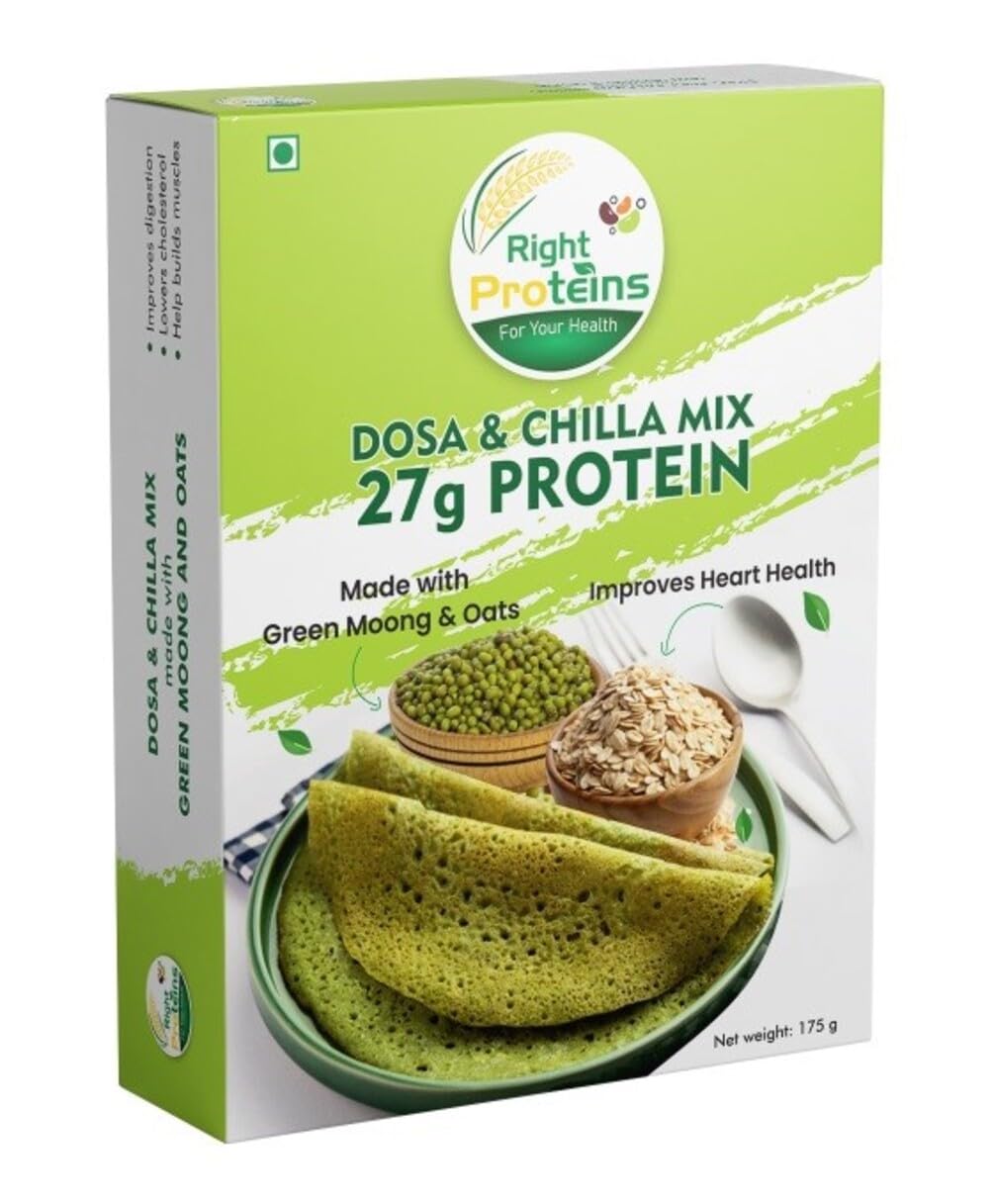 Right Proteins Dosa & Chilla Mix, Made with Green Moong & Oats-image-47