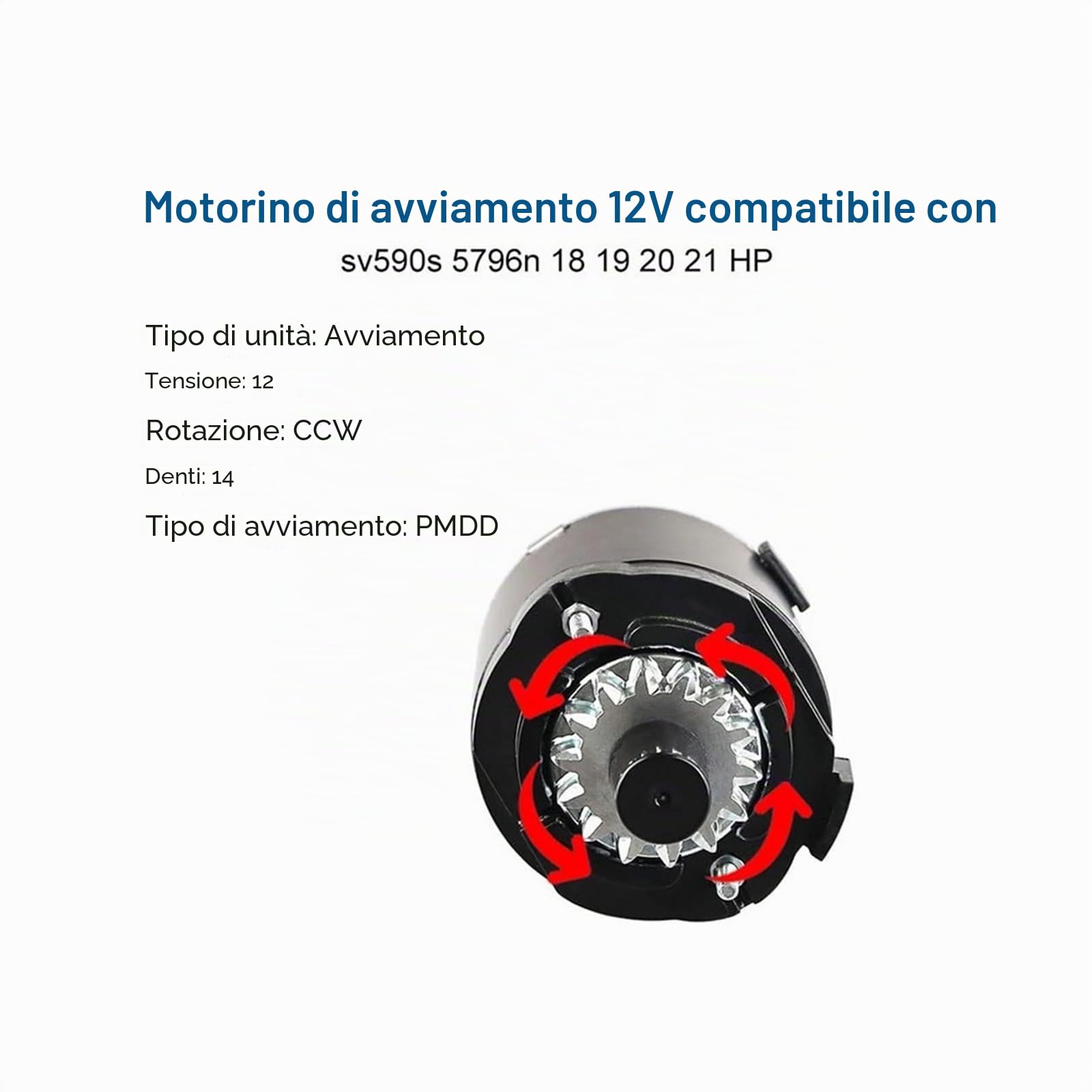 14 denti 20-098-01 20-098-01S 20-098-05 Motore di avviamento del tosaerba Motorino di avviamento per tosaerba