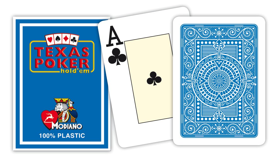 Ventes Flash Noël : Modiano Texas Poker 2 Jumbo Index Bleu Jeu De Cartes Texas Poker Pas Cher