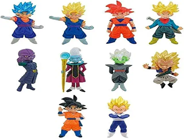 Figuritas de Dragon Ball Z Super: Colección de 10 Personajes Chibi de 5 cm