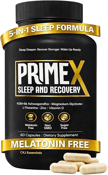 Sleep Aid Without Melatonin- Deep Sleep Supplement with KSM-66® Ashwagandha and Magnesium Glycinate for Nighttime Relaxation, Recovery & Restful Sleep- with L-Theanine, Zinc & Vitamin D3 (30 Servings)
