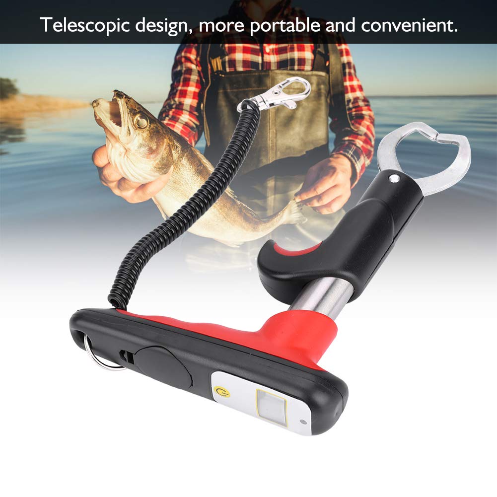 Pinza de Pesca a Escala Digital LED, Empuñadura de Acero Inoxidable con Cuerda de Seguridad de Resorte, Antideslizante, Conveniente y Portátil para Pescadores