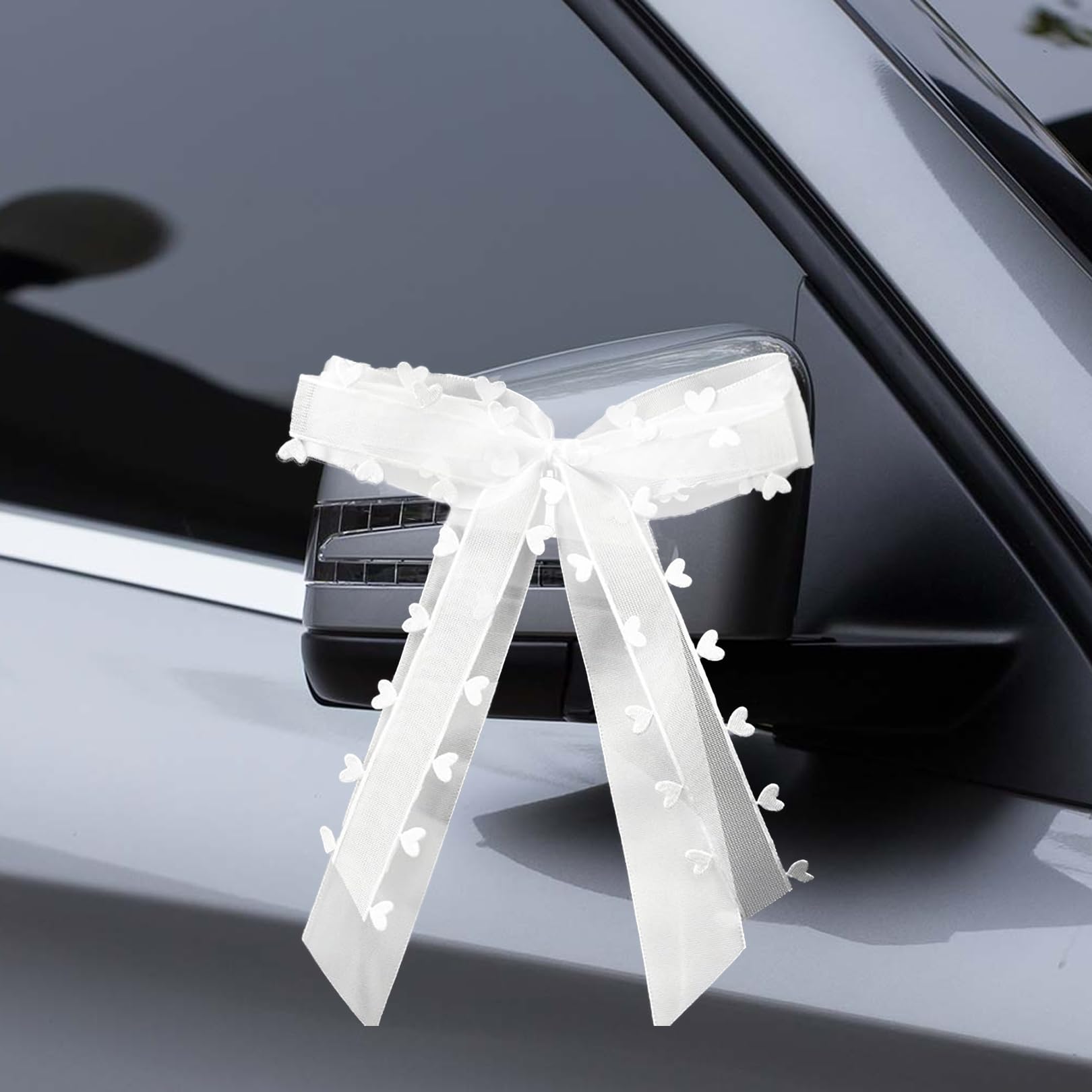150 Pièces Noeud Voiture Mariage Blanc,Deco Voiture Mariage,Noeud Blanc