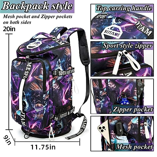 Gym Duffle Bag Backpack with Shoe Compartment,4 ways Travel Backpack for Women and Men,Multi-Functional Weekender bag with Waterproof Layer&Laptop Compartment for Fitness, Travel,Camping - Image 4