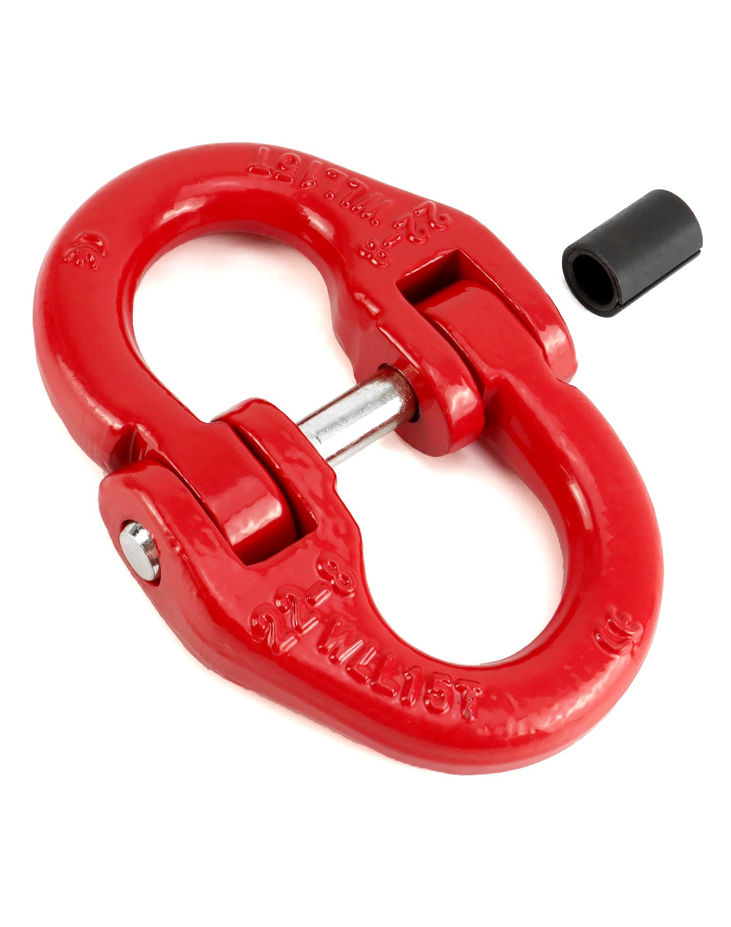QWORK G80 Alloy Steel Hammerlock Coupling Link Connecting Link, 1-1/8", 1 Pack, 33000 lbs Load Limit, Red