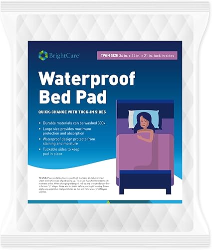 Miniatura 8 de Almohadilla acolchada suave para protección de la cama con pliegues laterales seguros, barrera absorbente y lavable a prueba de fugas para