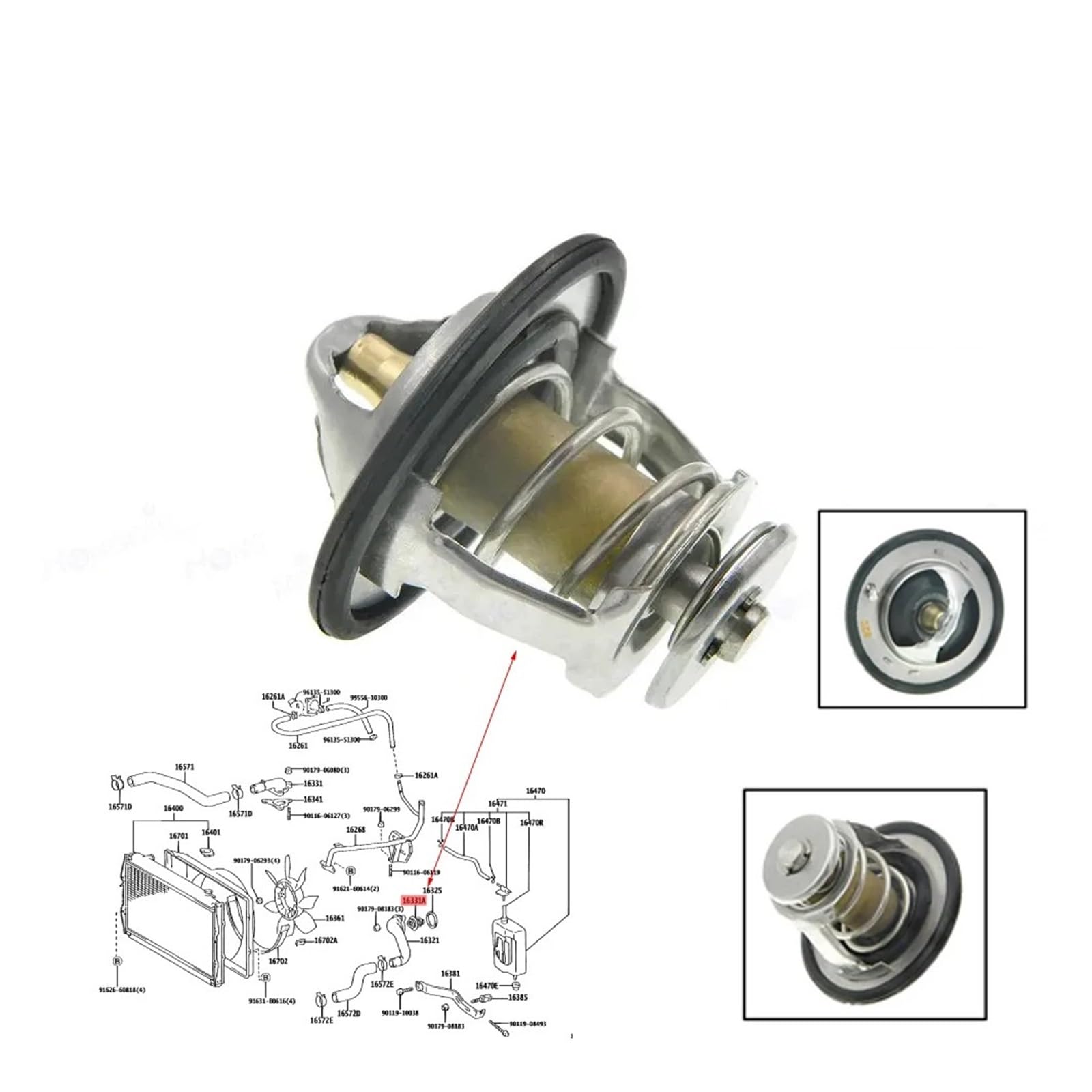 Amazon.com: EQALIMVEL 90916-03118 Engine Coolant Thermostat Fit