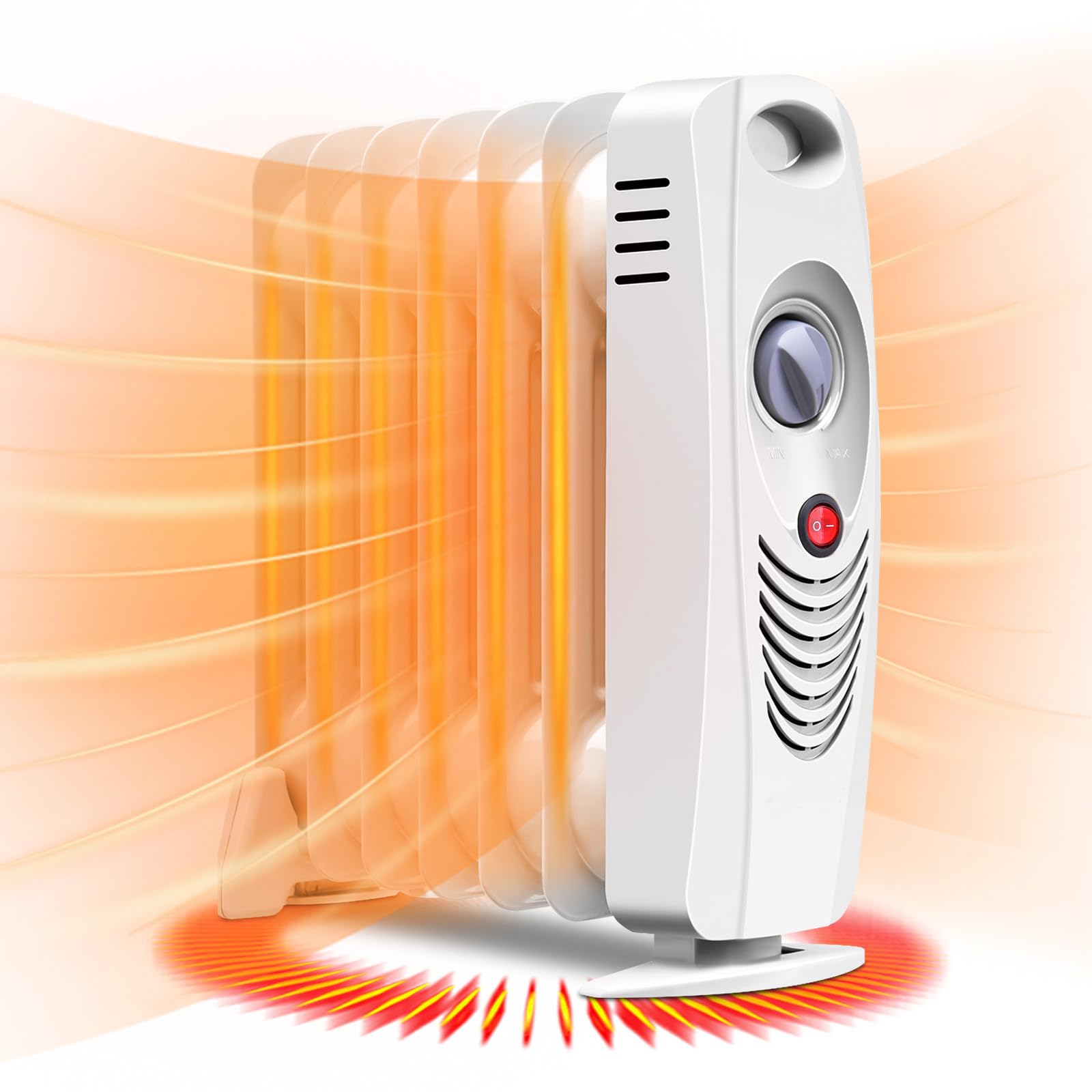 Happygrill Oil Filled Radiator Heater 700W Portable Space Heater Radiator with Adjustable Thermostat Overheat Protection Electric Radiator Heater