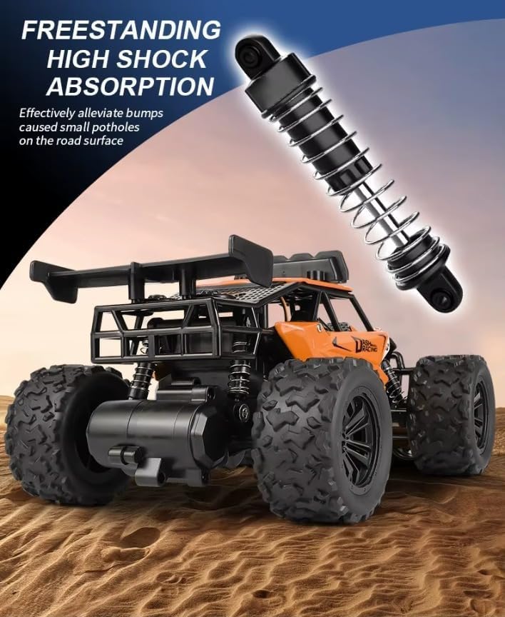 Image of Maruti RC Monster Truck for Kids, 2.4GHz Remote Control Car, 1:16 Scale High Speed Off Road Racing Car with LED Lights, Shockproof Suspension, Rechargeable RC Toy Gift for Boys & Girls 4-12 Years.
