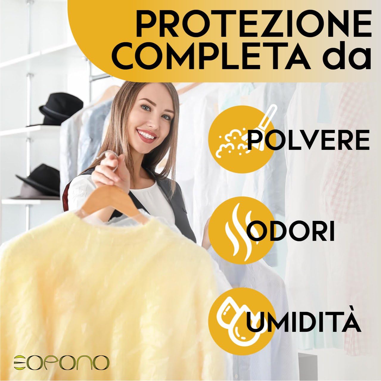 30 Custodie per Abiti 60x100cm Trasparenti - Sacchetti Vestiti Armadio Antipolvere per Tintorie, Giacche e Camicie (30pz 60x100)