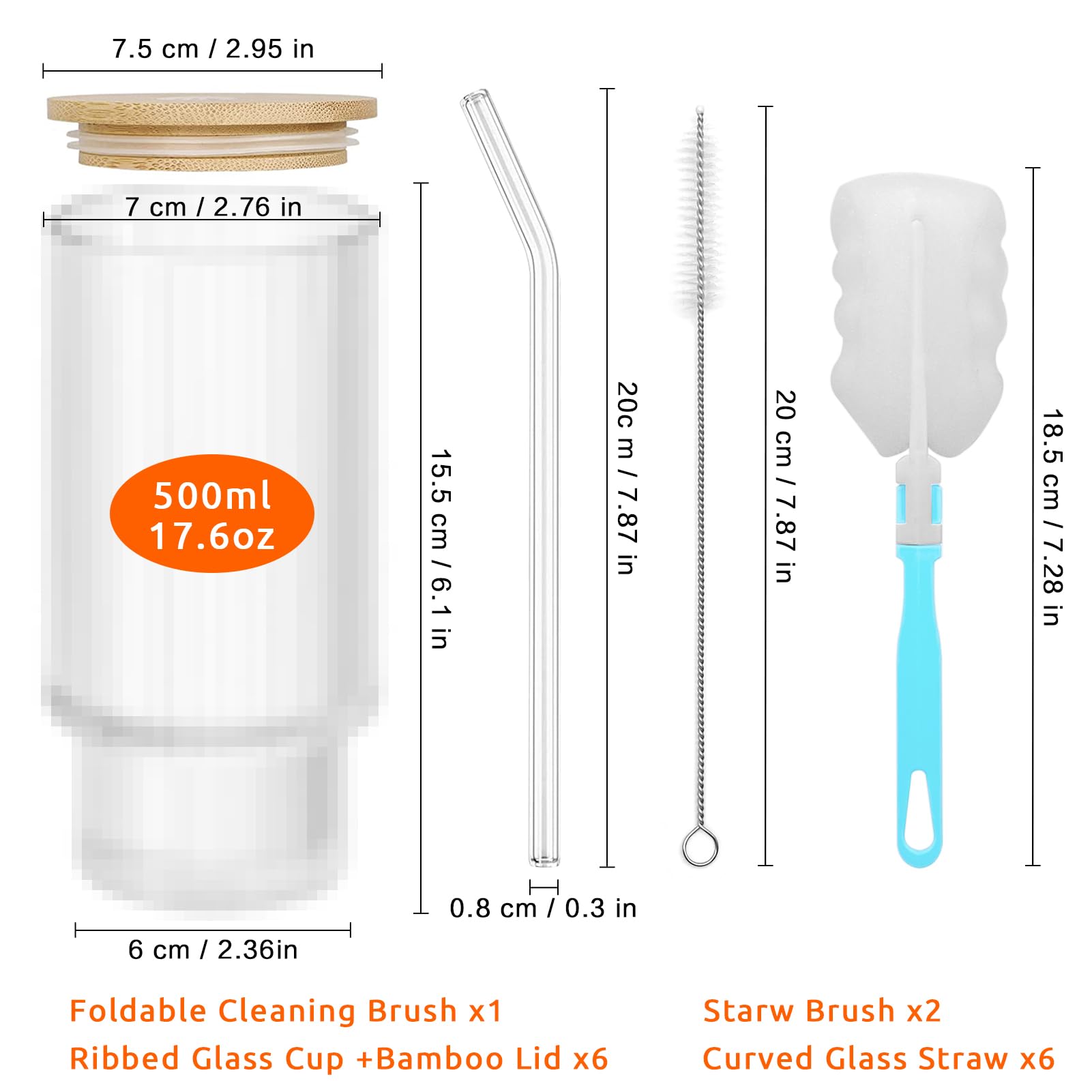 Glazen beker met bamboedop en rietje 450ml | Vanaf €3,27 Glazen beker met bamboedop en rietje 450ml | Vanaf €3,27