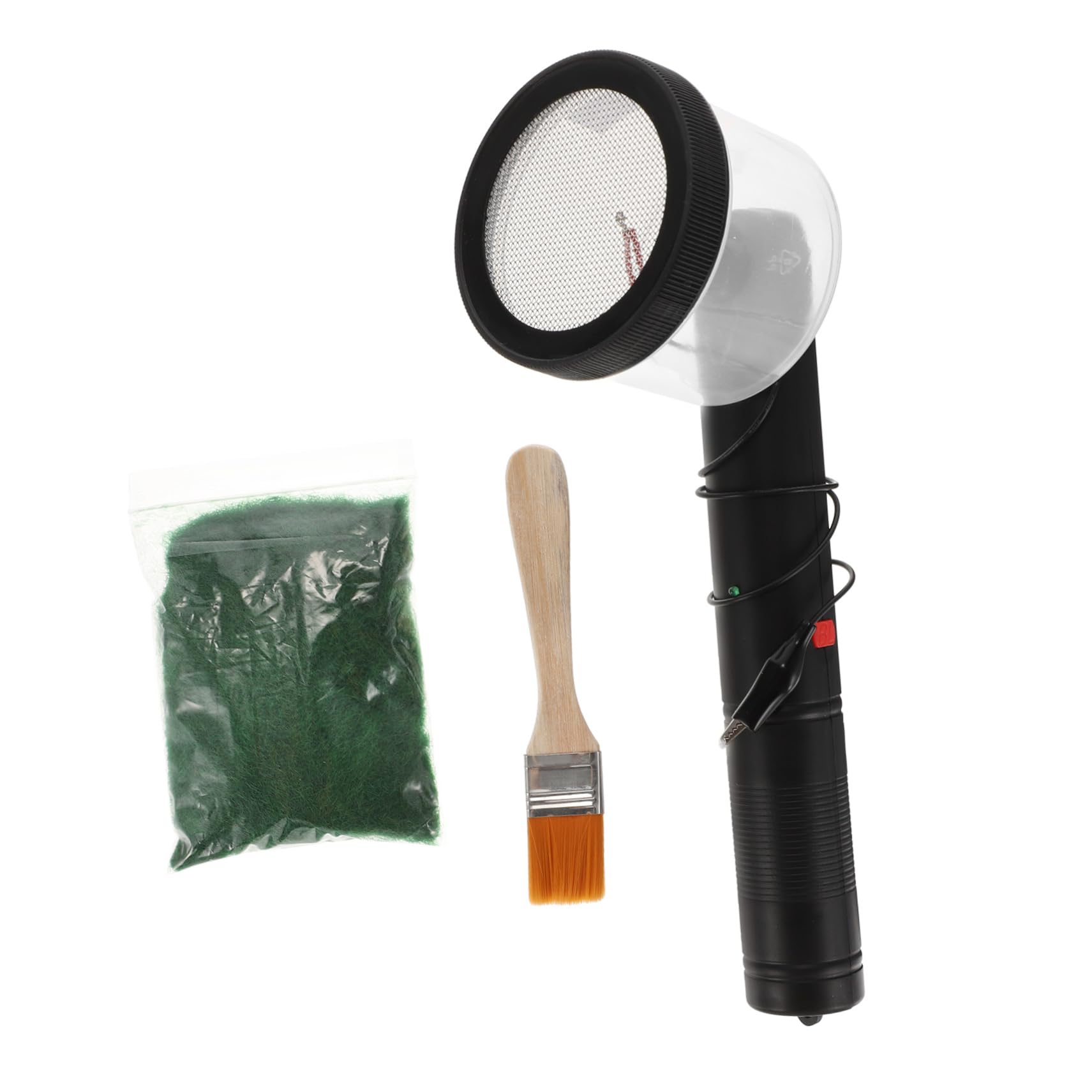 Kit Portatile Modellismo Modelli Montaggio Applicatore Prato Statico , Macchina in Floccaggio Elettrostatico Plastica per Piccoli | Modellismo Ferroviario e Plastici, per Aree Piccole, Adatto a Polvere 3-5mm