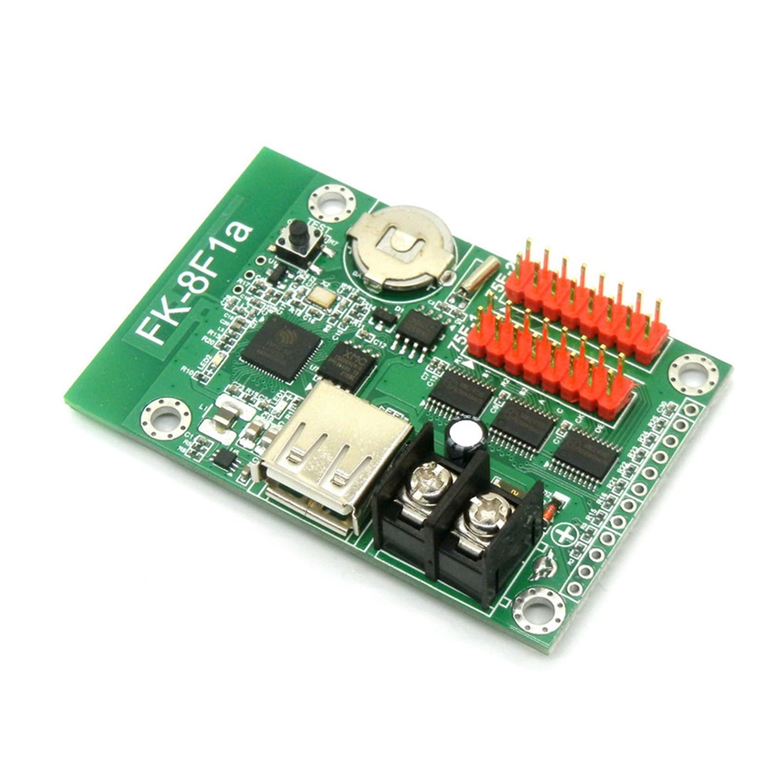 JJKKOZVQF FK-8F1A LED Control Card With 2xHub75 Port P2.5 P3 P4 P5 P6 P10 Display Asynchronous Led Controller