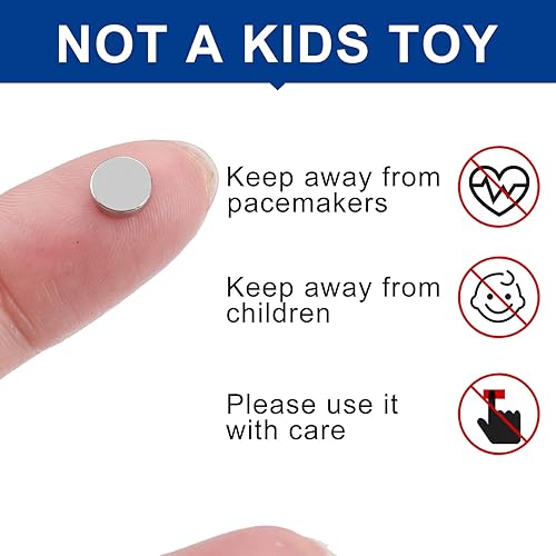 Miniatura 57 de DIYMAG 60 imanes pequeños de neodimio para refrigerador, mini botón de tierras raras para oficina, pizarra, cocina, profesores, manualidades