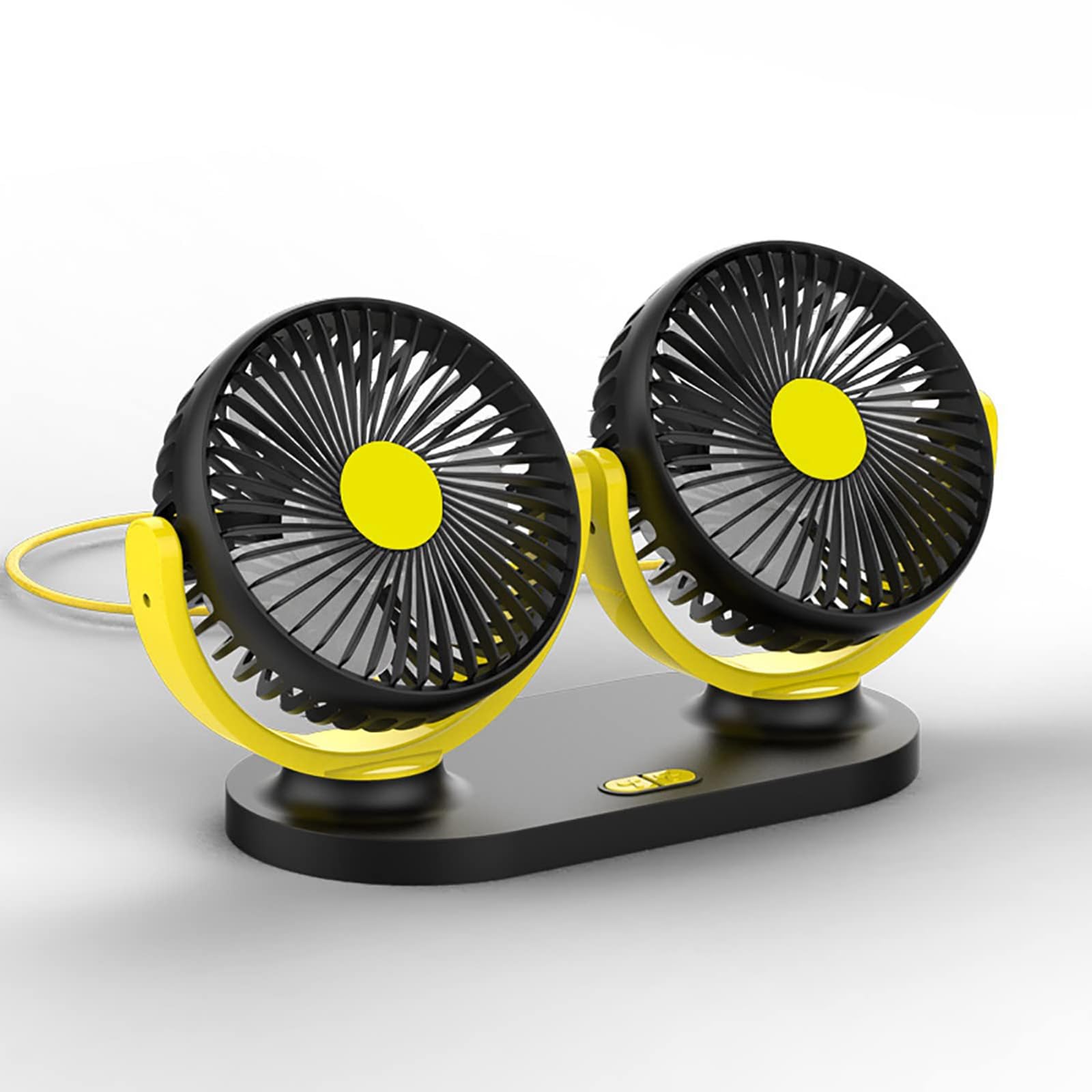 SWSMYZFF Car Fan for Ho-nda CRV EX Hybrid AWD 2019-2024, Portable Desktop Fan Rotatable USB Car Fan Small Cooling Fan Low Noise Fan,Black Yellow