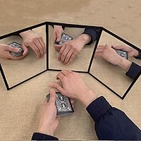 Vista 4 de Enjoyer Espejo de 3 vías por Sean Yang Espejo de práctica para tarjeta Magic Gimmick Tarjetas Trucos Profesional Mago Accesorios Escenario Ilusiones