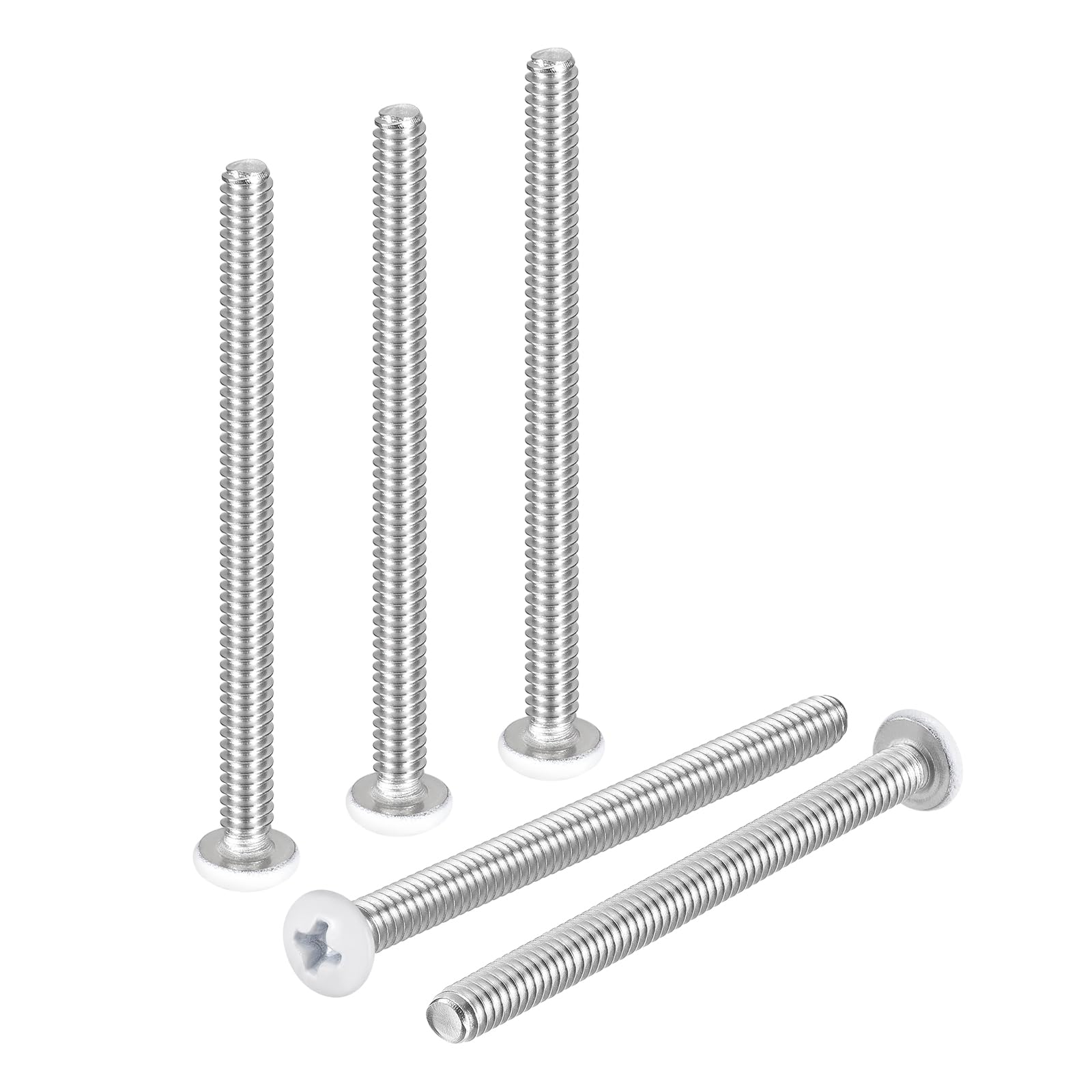 DTGN #10-24x3" Pan Head Machine Screws - 50pcs - Good for Machinery - 304 Stainless Steel Phillips Machine Screws Bolts - White Head