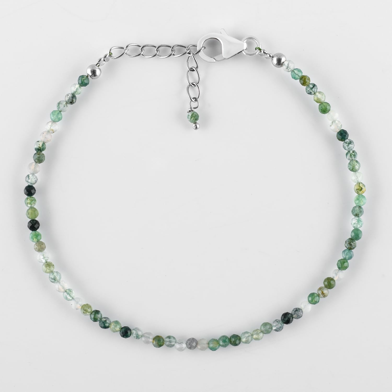 YANARA Bracelet Natural Gemstone Micro Beads Handmade Jewelry For Women Chakra Energy Crystal, Silver Plated Chain 8 inch Crystal Bracelet - Image 4