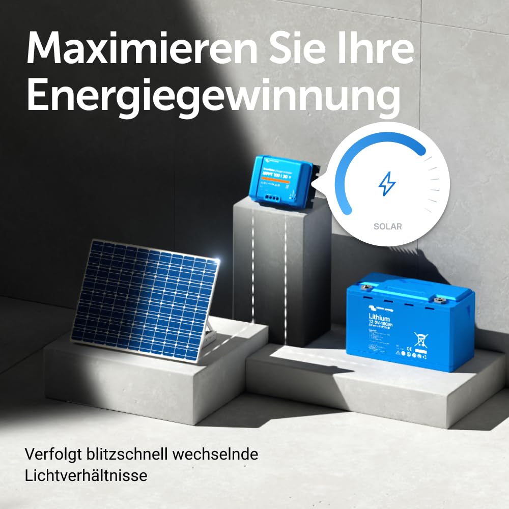 Victron Energy SmartSolar MPPT Laderegler - Solar Laderegler (Bluetooth) - 100V 30 Amp 12/24-Volt