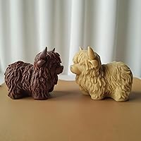 Vista 4 de Moldes de silicona en forma de vacas de las Tierras Altas para velas de resina y jabón, moldes de vaca animal 3D para hacer velas, molde único