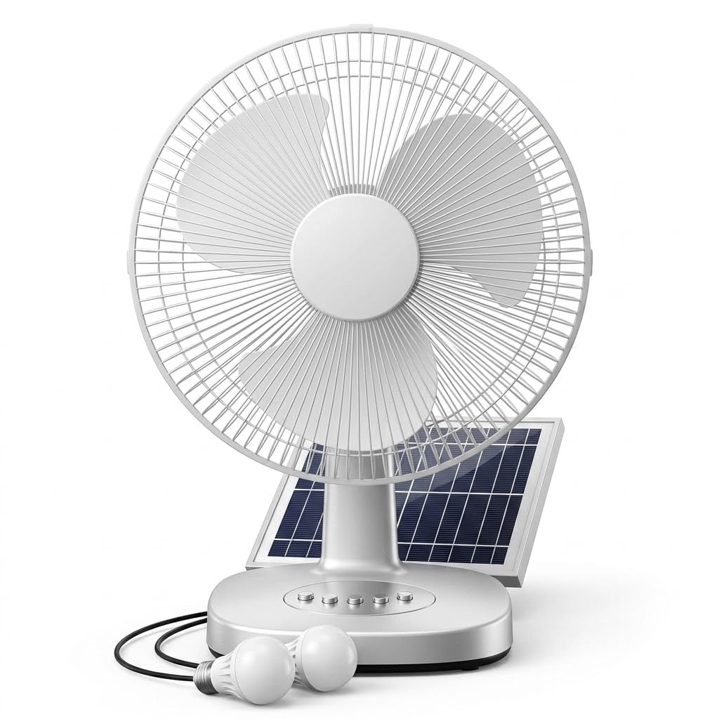 Drumstone 14-Inch Solar Rechargeable Table Fan with Battery Backup, Portable Cooling Fan for Home, Outdoor & Camping, Wide Airflow Low Noise Operation, Energy Saving Fan-image-26